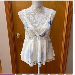90s y2k Moda International rare Floral Lace Trim dainty babydoll feminine blouse